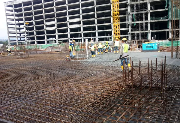 Kuala Lumpur Malaysia Agosto 2016 Grupo Trabalhadores Construção Civil Que — Fotografia de Stock
