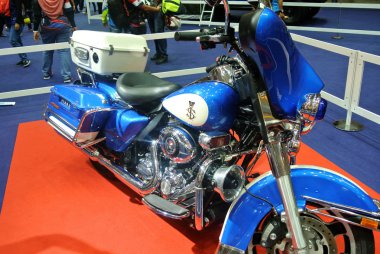 Kuala Lumpur, Malezya-24 Şubat 2018: güzel Amerikan'ın yapılan Harley-Davidson kolay binici ve chopper motosiklet. Yaratıcı sahibi tarafından özelleştirilmiş. 