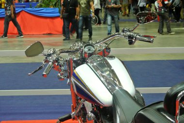 Kuala Lumpur, Malezya-24 Şubat 2018: güzel Amerikan'ın yapılan Harley-Davidson kolay binici ve chopper motosiklet. Yaratıcı sahibi tarafından özelleştirilmiş. 