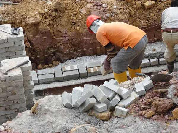 Kuala Lumpur Malezya Haziran 2018 Çimento Yatıyordu Kum Tuğla Çimento — Stok fotoğraf