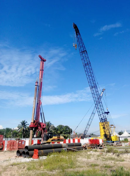 Kuala Lumpur Malaysia March 2017 Bore Pile Rig Machine Construction — Stock Photo, Image