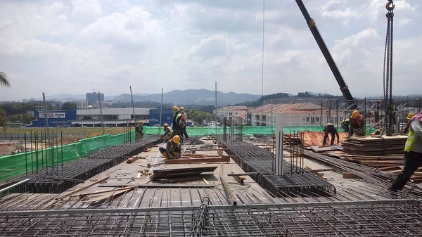 Kuala Lumpur Malaysia October 2018 Construction Site Progress Installed Skill — Stock Photo, Image