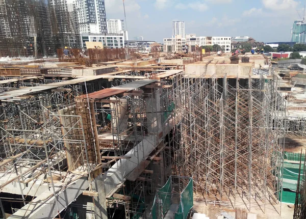 Kuala Lumpur Malaysia Outubro 2018 Canteiro Obras Andamento Instalado Por — Fotografia de Stock