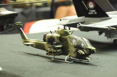 Kuala Lumpur, Malezya-6 Mart 2018: seçilen çeşitli fighter uçak minyatür modeli ölçek duruldu. Çeşitli model ve dönemi avcı uçağı üzerinde temel model. Toplayıcı tarafından kamu için ekran. 