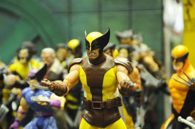Kuala Lumpur, Malezya-6 Ekim 2018: Wolverine eylem rakam göstermek kamu toplayıcının yanında. Wolverine Amerikan çizgi roman ve film Marvel tarafından yayınlanan görünen bir karakterdir.