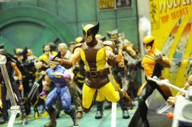 Kuala Lumpur, Malezya-6 Ekim 2018: Wolverine eylem rakam göstermek kamu toplayıcının yanında. Wolverine Amerikan çizgi roman ve film Marvel tarafından yayınlanan görünen bir karakterdir.