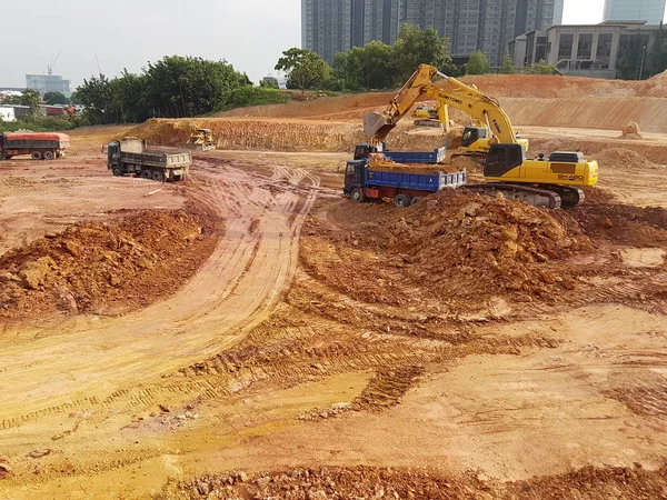 Kuala Lumpur Malaysia August 2017 Heavy Machinery Doing Earthwork Construction — Stock Photo, Image