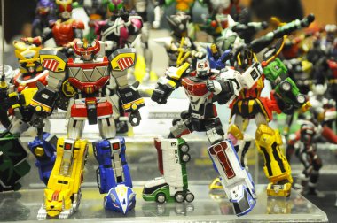 Kuala Lumpur, Malezya-6 Ekim 2018: seçili karakter aksiyon figürü Amerikan çocuklar Tv dizisi Power Rangers, odaklanmış. Halk için toplayıcı tarafından görüntülemek. 