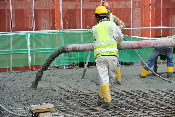 Selangor Maleisië Mei 2014 Werknemers Bouw Zijn Werk Concreting Met — Stockfoto