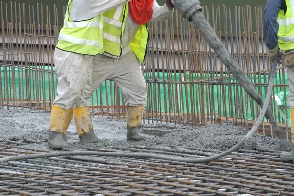 Selangor Maleisië Mei 2014 Werknemers Bouw Zijn Werk Concreting Met — Stockfoto