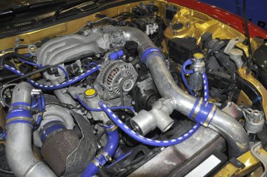 Kuala Lumpur, Malezya-29 Mayıs 2017: özel ve modifiye araba motoru. Onun performansı artırmak için sahibi tarafından ayarlanan. 