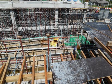 Kuala Lumpur, Malezya-13 Haziran 2016: inşaat alanında devam eden Malezya gündüz sırasında. Günlük aktivite devam ediyor. 