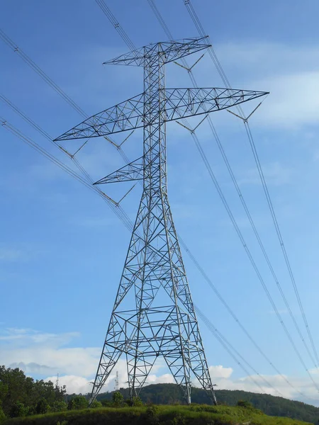 Seremban Malasia Junio 2018 Pilón Hierro Galvanizado Alta Tensión Que — Foto de Stock