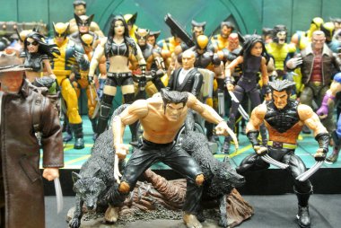 Kuala Lumpur, Malezya-6 Ekim 2018: seçili odaklı kurgusal karakter aksiyon figürü Wolverine. Amerikan çizgi roman ve Marvel tarafından yayımlanan film bir görünen Wolverine olduğunu.