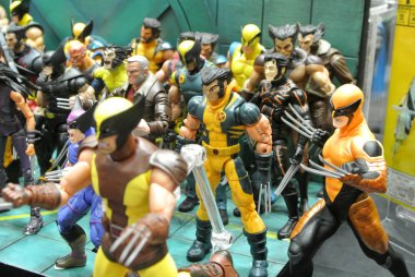 Kuala Lumpur, Malezya-6 Ekim 2018: seçili odaklı kurgusal karakter aksiyon figürü Wolverine. Amerikan çizgi roman ve Marvel tarafından yayımlanan film bir görünen Wolverine olduğunu.