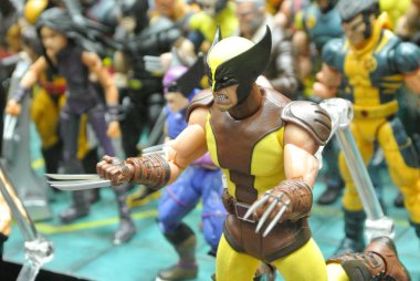 Kuala Lumpur, Malezya-6 Ekim 2018: seçili odaklı kurgusal karakter aksiyon figürü Wolverine. Amerikan çizgi roman ve Marvel tarafından yayımlanan film bir görünen Wolverine olduğunu.
