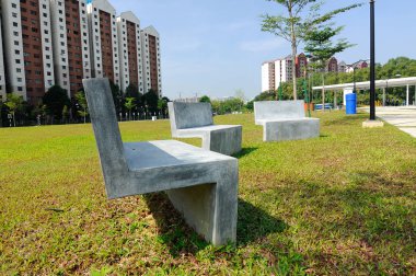 Selangor, Malezya-12 Mayıs 2016: Malezya genel parkta beton tezgah