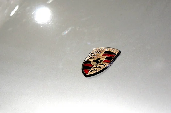 Kuala Lumpur Malaysia November 2018 Logotipos Emblema Carro Porsche Carroçaria — Fotografia de Stock