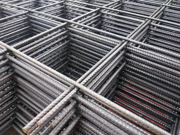 BRC welded wire mesh or BRC fabric used as part of the main structural component in floor slab structure element in the construction site. Comes in various size depend on design.