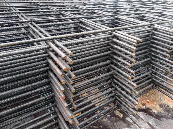 BRC welded wire mesh or BRC fabric used as part of the main structural component in floor slab structure element in the construction site. Comes in various size depend on design.