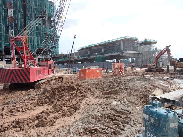 Kuala Lumpur Malaysia Julho 2018 Vista Canteiro Obras Durante Fase — Fotografia de Stock