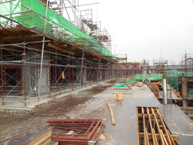 Malacca, Malaysia-29 Temmuz 2016: şantiye gündüz sırasında Malacca, Malaysia, sürüyor. Günlük aktivite devam ediyor. 