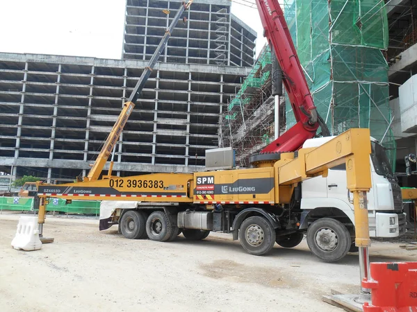 Perak Malaysia April 2016 Concrete Pumping Machine Able Pump Concrete — Stock Photo, Image