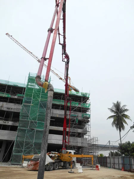 Perak Malezja Kwietnia 2016 Pompowanie Betonu Maszyna Stanie Pompa Betonu — Zdjęcie stockowe