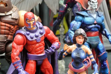 Kuala Lumpur, Malezya-4 Nisan 2018: seçili odaklı kurgusal karakter aksiyon figürü X-Men. X-Men's Amerikan çizgi roman ve Marvel tarafından yayımlanan film bir görünen.