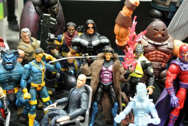 Kuala Lumpur, Malezya-4 Nisan 2018: seçili odaklı kurgusal karakter aksiyon figürü X-Men. X-Men's Amerikan çizgi roman ve Marvel tarafından yayımlanan film bir görünen.