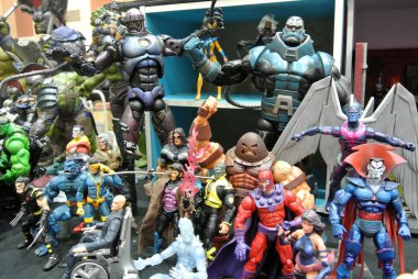 Kuala Lumpur, Malezya-4 Nisan 2018: seçili odaklı kurgusal karakter aksiyon figürü X-Men. X-Men's Amerikan çizgi roman ve Marvel tarafından yayımlanan film bir görünen.