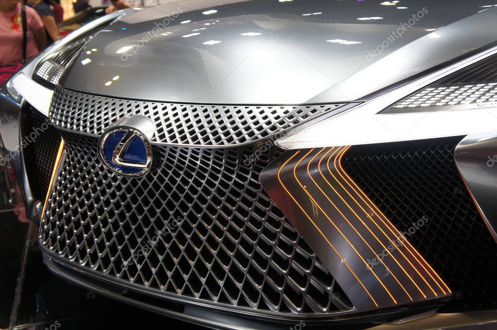 KUALA LUMPUR, MALAYSIA - NOVEMBER 24, 2018: Lexus car brand emblem and logos. Lexus is the luxury and premium vehicle division of the Japanese automaker Toyota.