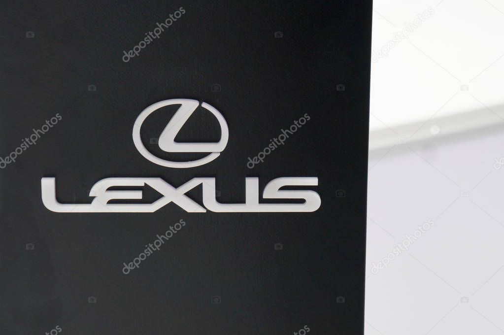 KUALA LUMPUR, MALAYSIA - NOVEMBER 24, 2018: Lexus car brand emblem and logos. Lexus is the luxury and premium vehicle division of the Japanese automaker Toyota.