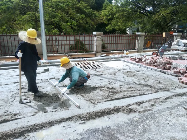 Kuala Lumpur Malezya Kasım 2017 Yükleme Düzenleme Inşaat Işçileri Prekast — Stok fotoğraf