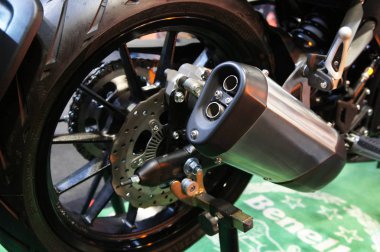 Kuala Lumpur, Malezya-16 Kasım 2018: seçili motosiklet egzoz odaklı.  