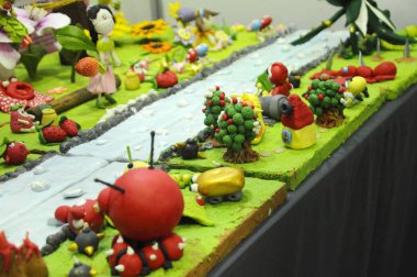 Kuala Lumpur, Malezya-25 Ağustos 2018: seçili üzerinde duruldu çocuklar kurgusal karakter modeli renkli hamuru çamurdan yapılan. 