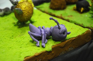 Kuala Lumpur, Malezya-25 Ağustos 2018: seçili üzerinde duruldu çocuklar kurgusal karakter modeli renkli hamuru çamurdan yapılan. 