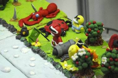 Kuala Lumpur, Malezya-25 Ağustos 2018: seçili üzerinde duruldu çocuklar kurgusal karakter modeli renkli hamuru çamurdan yapılan. 