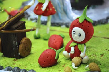 Kuala Lumpur, Malezya-25 Ağustos 2018: seçili üzerinde duruldu çocuklar kurgusal karakter modeli renkli hamuru çamurdan yapılan. 