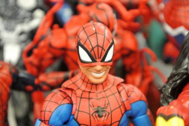Kuala Lumpur, Malezya-31 Mart 2018: seçili Marvel çizgi eylem rakam çağrı Spider-man duruldu. Avengers takım biriydi. Aksiyon figürleri toplayıcı tarafından biraraya. 