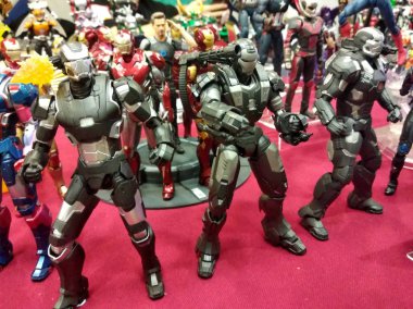 Kuala Lumpur, Malezya-31 Mart 2018: seçili Avengers Team adlı Marvel çizgi aksiyon figürü duruldu. Aksiyon figürleri toplayıcı tarafından biraraya. 