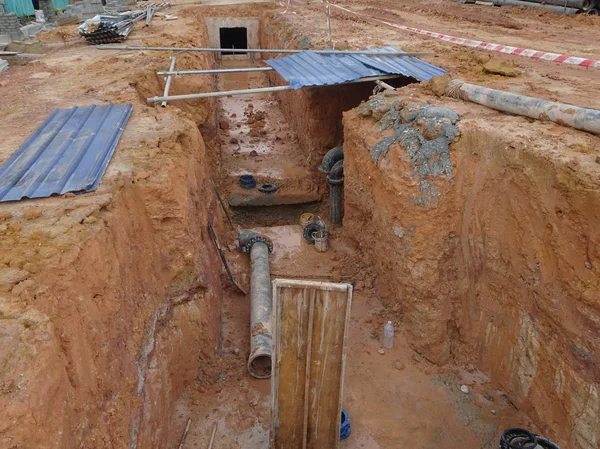 Kuala Lumpur Malaysia September 2018 Underground Utility Services Pipe Laid — стоковое фото