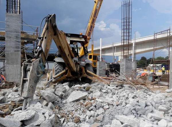 Kuala Lumpur Malezya Haziran 2018 Malezya Nşaat Sahasında Küçük Beton — Stok fotoğraf