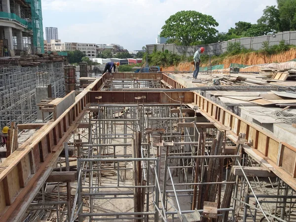 Kuala Lumpur Malaysia May 2018 Construction Workers Working Construction Site — Stock Photo, Image