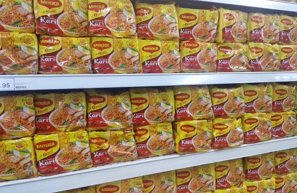 Kuala Lumpur Malaysia September 2018 Arrangement Various Types Instant Noodles — стоковое фото