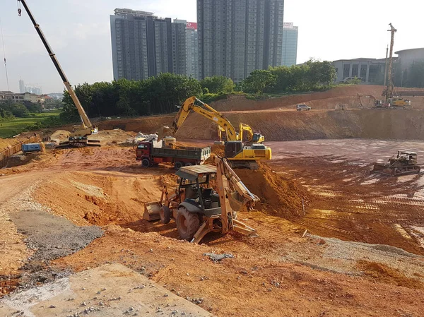Kuala Lumpur Malezja Lipca 2017 Robienie Witryny Szaniec Rozliczeń Budowy — Zdjęcie stockowe
