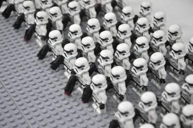 Kuala Lumpur, Malezya-9 Aralık 2018: Seçili plastikten yapılmış küçük Star Wars Fırtına takımı ordusunun duruldu. Halk için toplayıcı tarafından görüntülemek. 