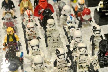 Kuala Lumpur, Malezya-9 Aralık 2018: Seçili plastikten yapılmış küçük Star Wars Fırtına takımı ordusunun duruldu. Halk için toplayıcı tarafından görüntülemek. 
