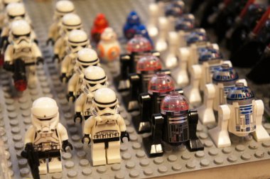 Kuala Lumpur, Malezya-9 Aralık 2018: Seçili plastikten yapılmış küçük Star Wars Fırtına takımı ordusunun duruldu. Halk için toplayıcı tarafından görüntülemek. 