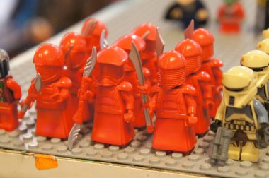 Kuala Lumpur, Malezya-9 Aralık 2018: Seçili plastikten yapılmış küçük Star Wars Fırtına takımı ordusunun duruldu. Halk için toplayıcı tarafından görüntülemek. 